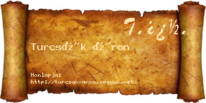 Turcsák Áron névjegykártya